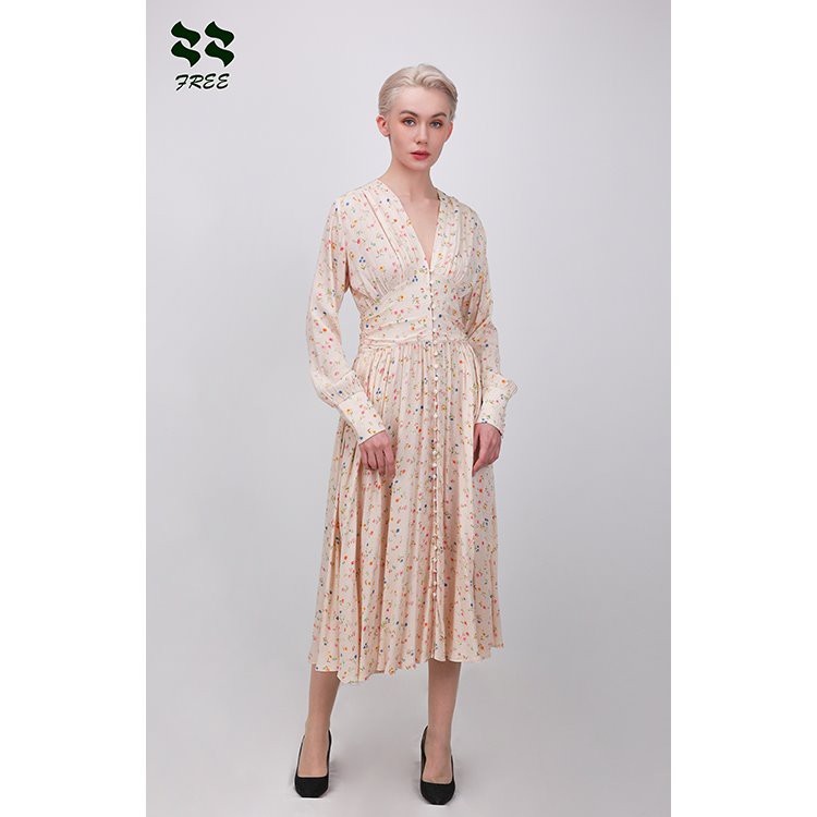 Deep V Neck Evening Party Dress With Pockets